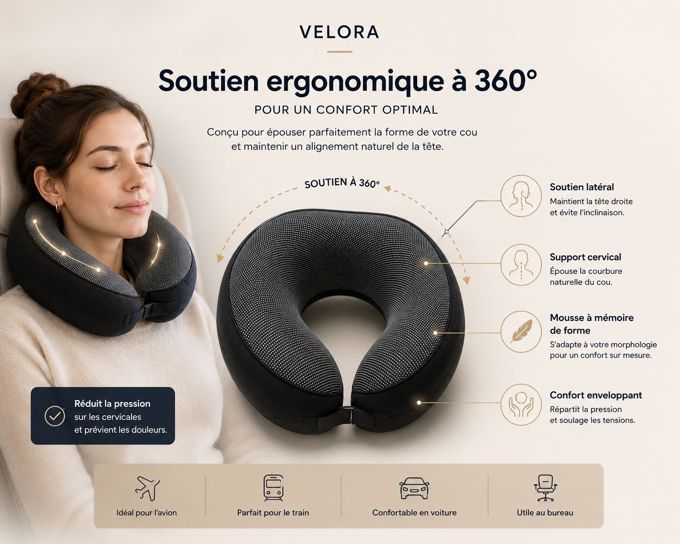 Oreiller de voyage Velora