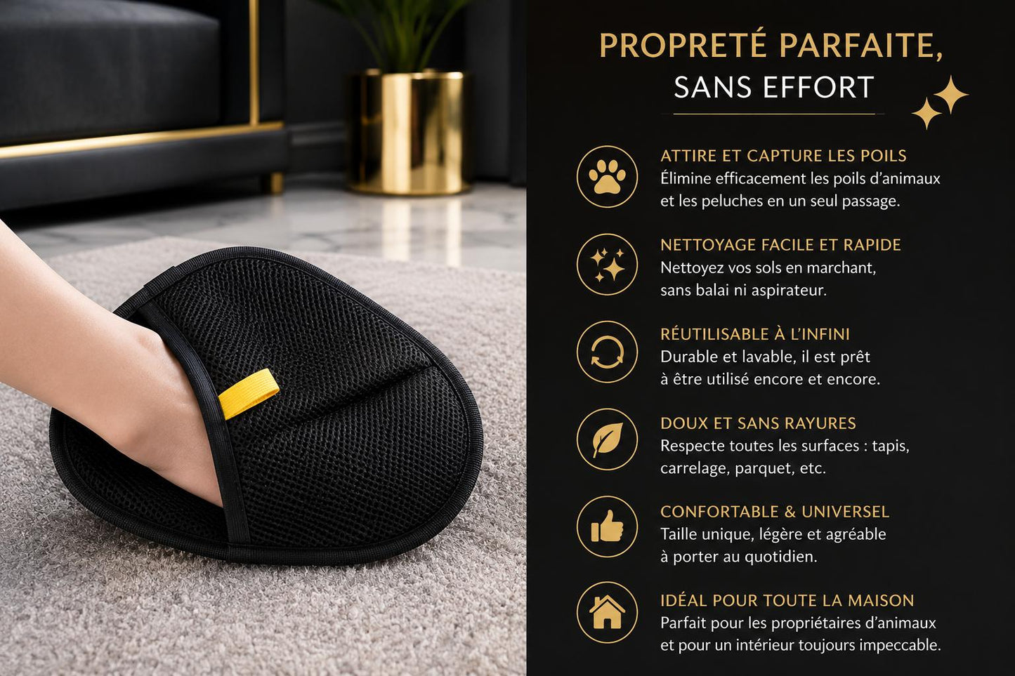 Gants anti-poil